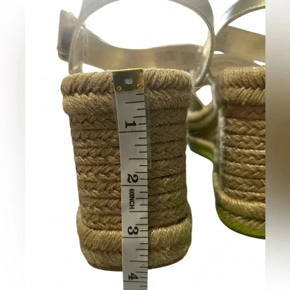 Kenneth Cole NWOT Shelby Espadrille Wedge Metallic Sandal Size 11
